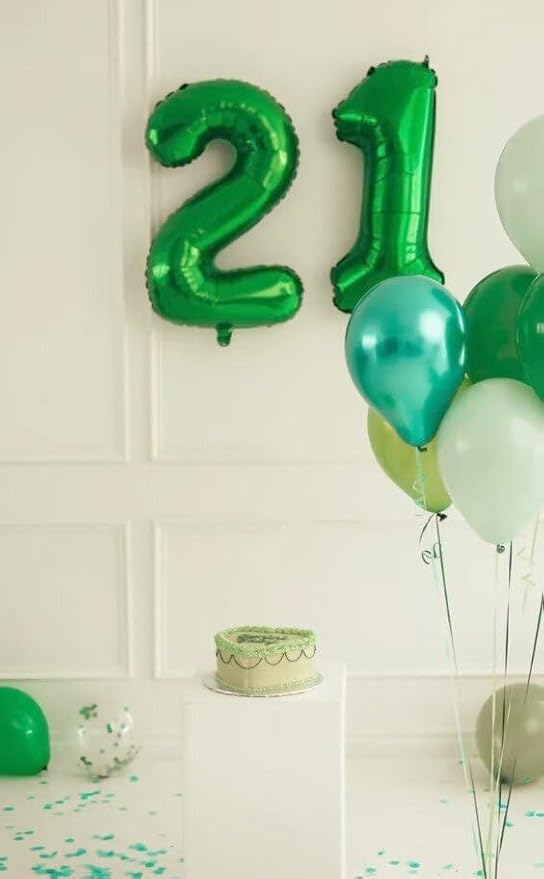 Green Number 17 71 Birthday Balloon 40 Inch, Digital Balloons - Image 6