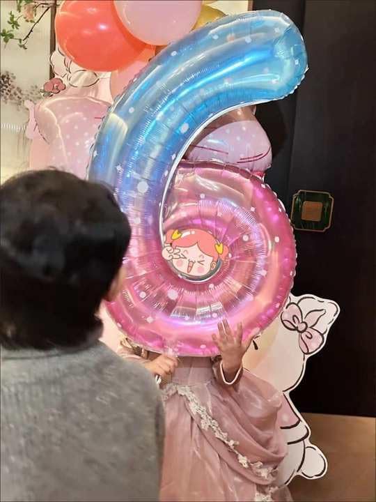 8 Balloon - Starry Sky Birthday Number Balloons, 40 Inch Party Decorations | - Image 9
