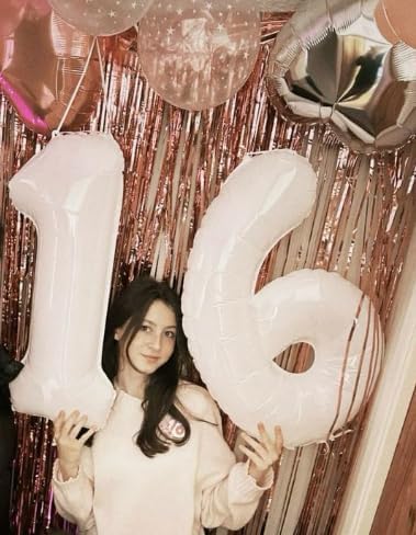 White Number 9 Balloon 40 inch, Balloon numbers party supplies, deco photo shoot - Image 7