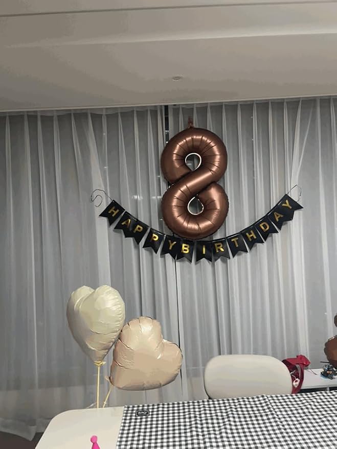 9 Balloon - Brown Birthday Number Balloons, 40 Inch Decorations Men Women | - Image 9