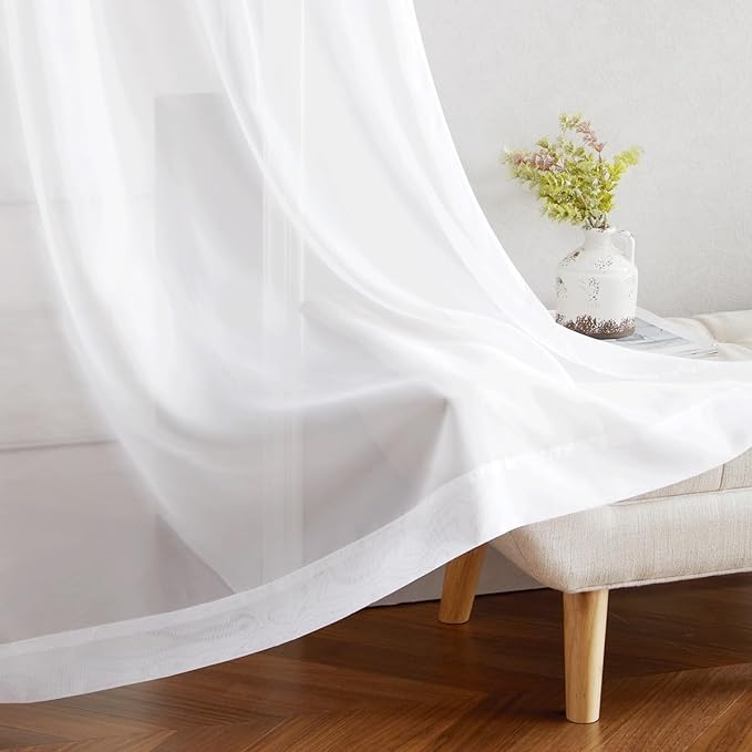 NICETOWN Voile White Sheer Curtains - Image 7