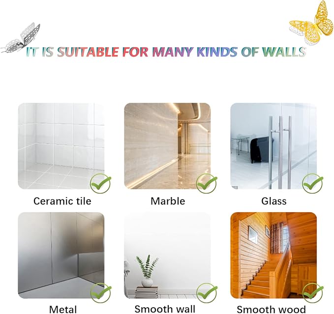 SAOROPEB 3D Butterfly Wall Decor 48 Pcs 4 Styles 3 Sizes, Butterfly Birthday - Image 8