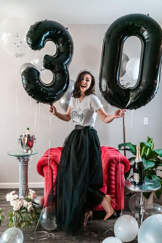 Black Number 30 Balloon 40 Inch - Image 7