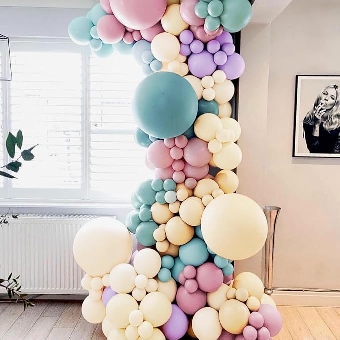 Blue Purple Pink Nude Balloon Garland Arch Kit - Image 7
