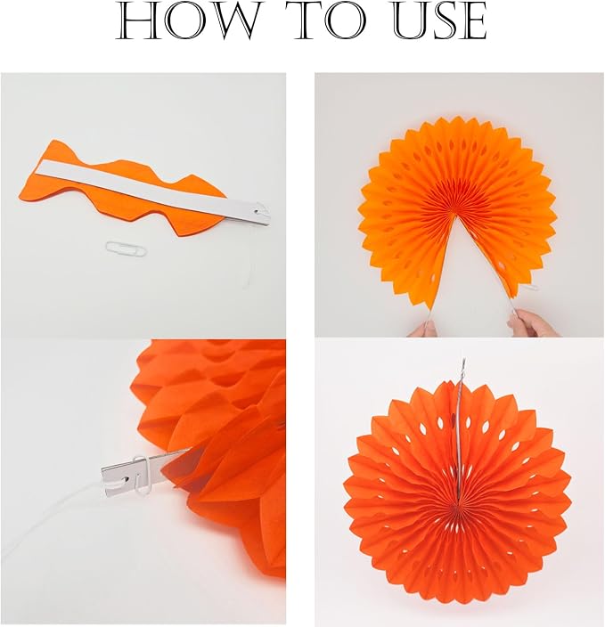 ZOOYOO Hanging Paper Fans Party Decorations, Ceiling Decor - Image 3