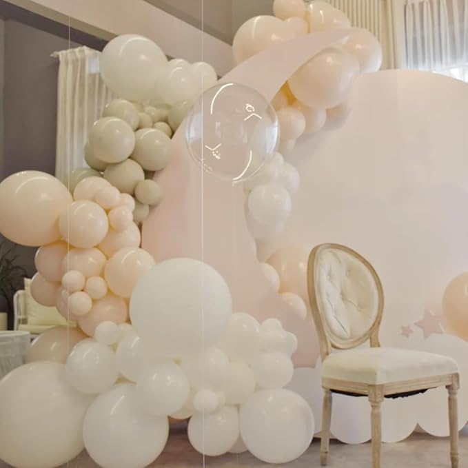 Voircoloria 130pcs Ivory White Balloons Garland Arch Kit, 18 12 10 5 Inch | - Image 7