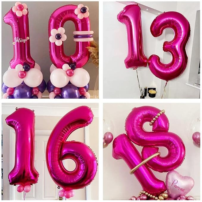 Hot Pink 15 Balloon Numbers, 40 Inch, 15th or 51st Birthday, Aluminum Mylar Foil - Image 6