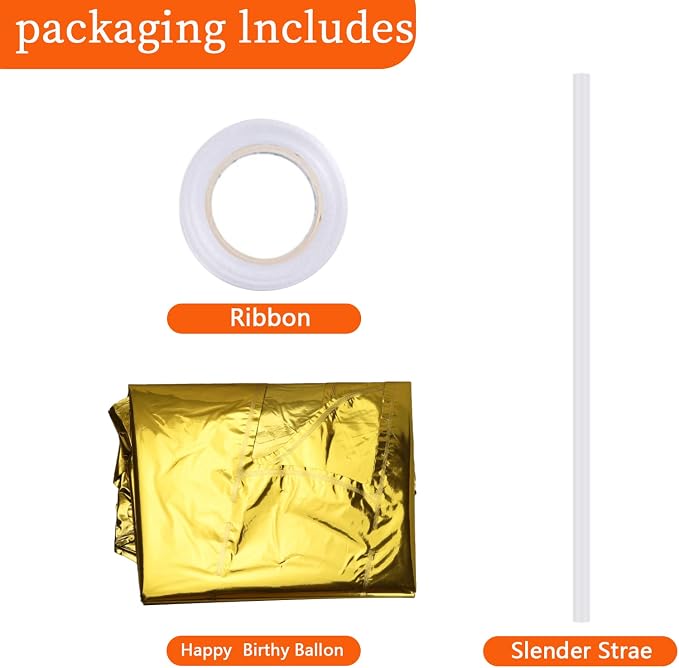 PIGETALE Gold Happy Birthday Banner, 16 Inch Mylar Foil Letters Birthday Sign - Image 7