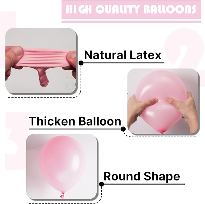 PartyWoo Baby Pink Balloons 100pcs Pastel Pale Pink Color 12 Inch | Balloons - Image 7