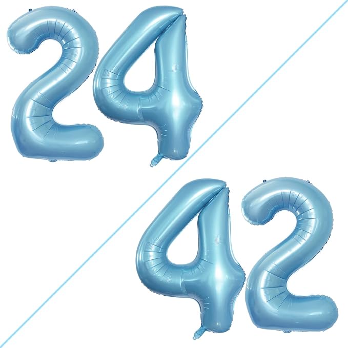 Number 24 Balloons for 24th Birthday Party Decorations, 42 Inch Jumbo Foil by GOER