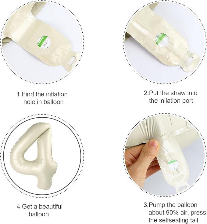 Numbers 12 Balloon 40Inch Cream Balloons - Image 6