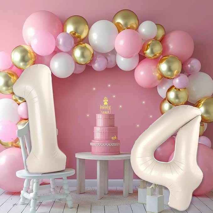 Cream White Number 90 Balloon for First Birthday Decorations, 40 inch Huge - Image 6