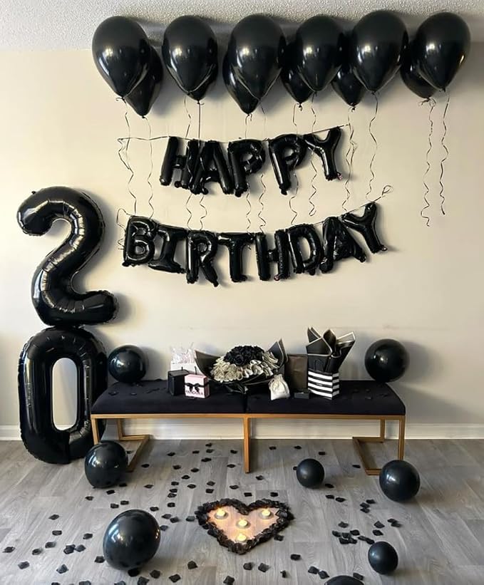 Black 40 Inch 20 Number Balloons, Balloon Decorations - Image 7