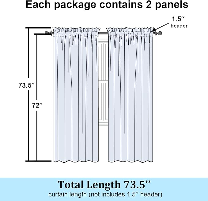 Simplebrand Sage Green Sheer Curtains 72 Inch Length 2 Panels - Image 7