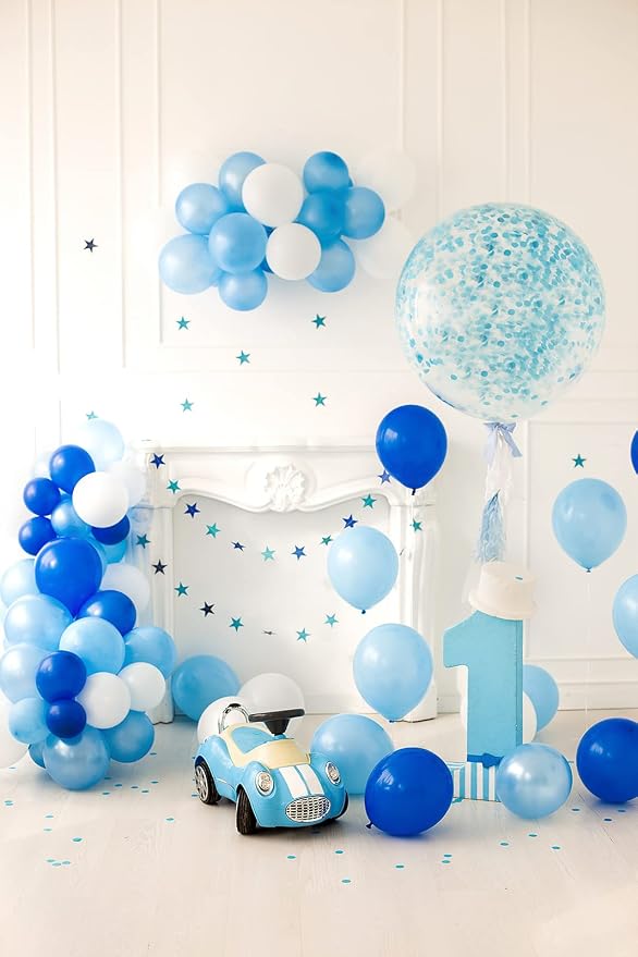 FOTIOMRG Blue Balloons 12 inch 50 Pack Light Blue Latex Party Balloons | - Image 9
