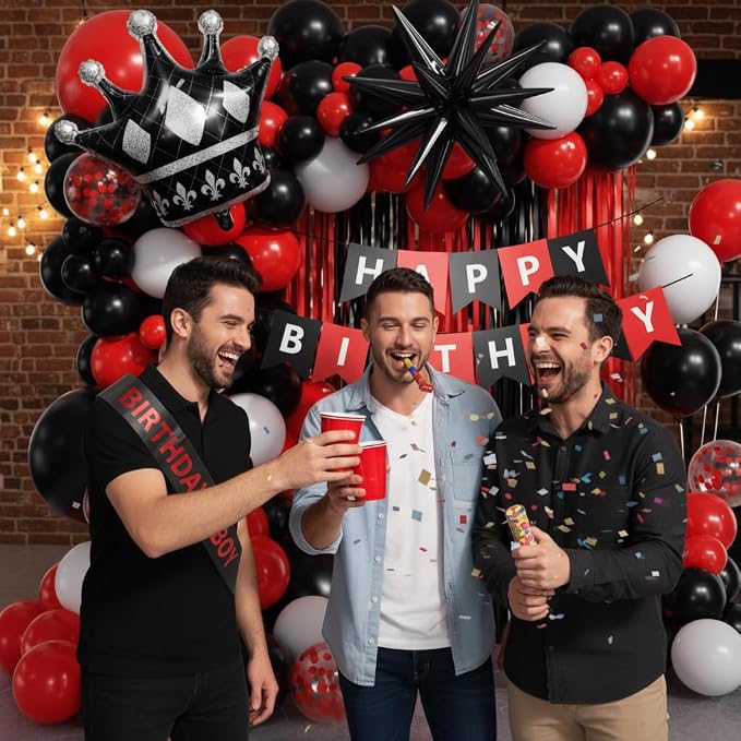 Red and Black Birthday Party Decorations 152Pcs - Image 7