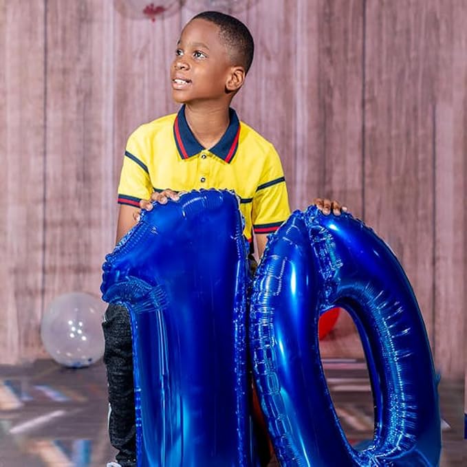 40 inch Navy Blue Number Balloon Dark Blue 9 Balloons Giant Foil Helium - Image 7