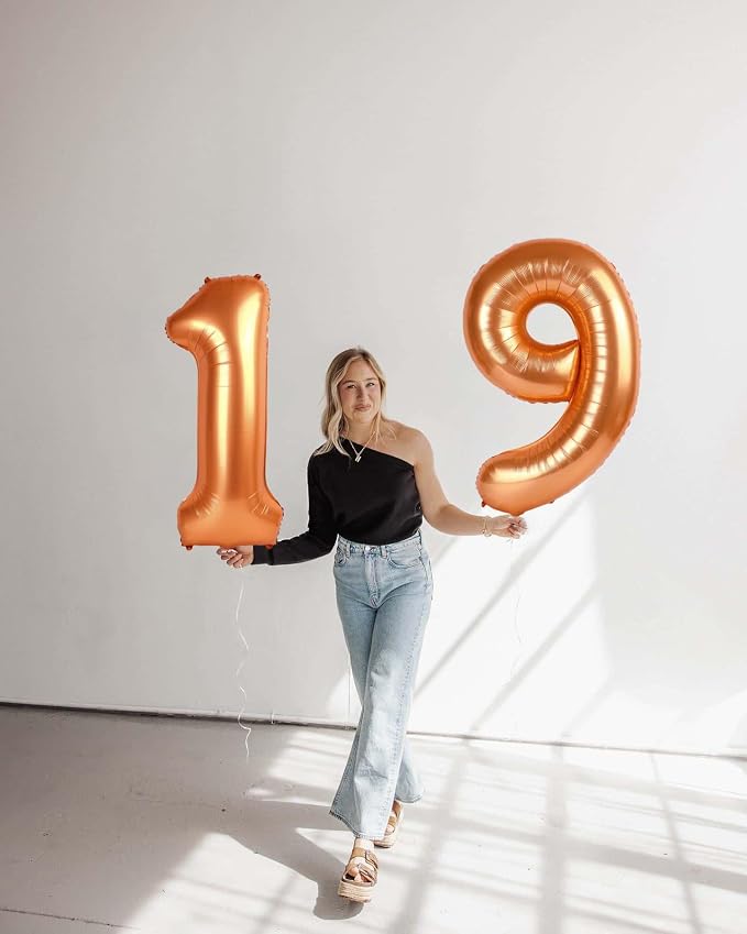 Orange Number 7 Balloon 40 Inch, 7th Birthday Party Decorations Men Women | - Image 9
