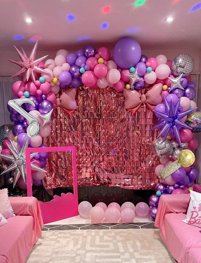 Pink and Purple Balloon Garland Arch Kit,Birthday Party Decor | 144 PCS Purple - Image 9