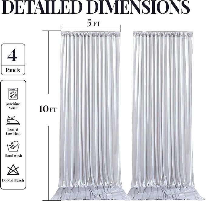 20x10ft Silver Glitter Backdrop Curtain - Image 9