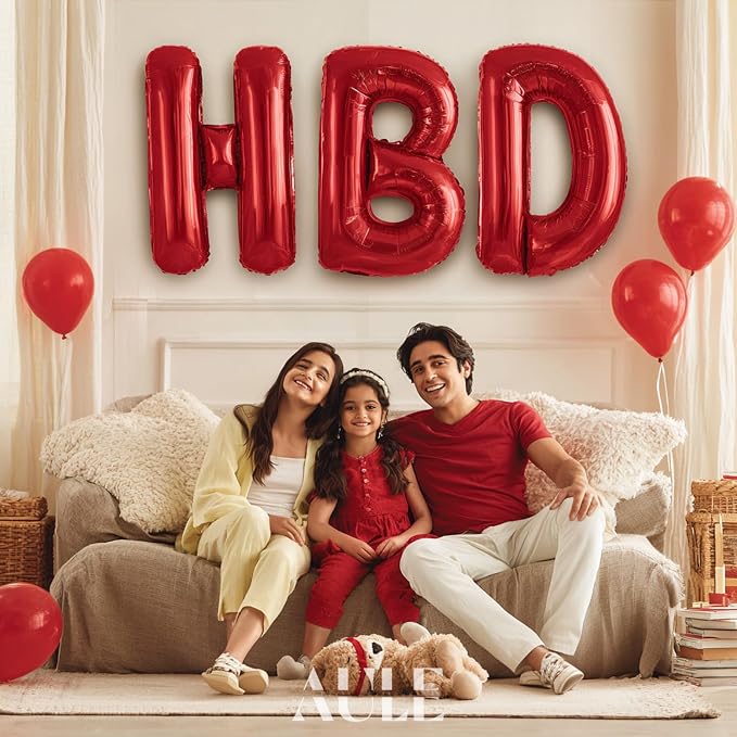 AULE 40 Inch Red T Balloon Letter Foil A-Z Birthday Big Alphabet | Birthday - Image 4