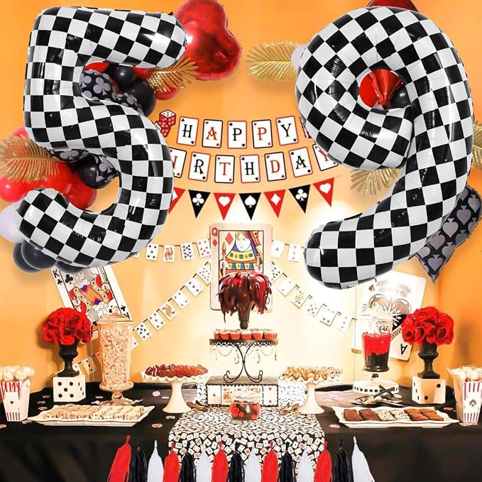 TONIFUL 40 Inch Large Checkered Number 9 Balloon 9th Birthday Decorations | 9th - Image 6