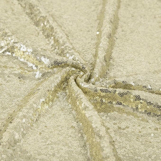 JYFLZQ Champagne Sequin Backdrop Curtains 10ft x 10ft 1 Panel Glitter Photo - Image 7