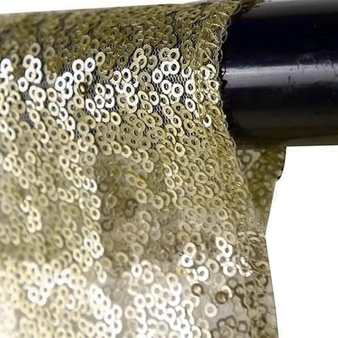 JYFLZQ Champagne Sequin Backdrop Curtains 2ft x 8ft 4 Panel Glitter Photo Booth - Image 7