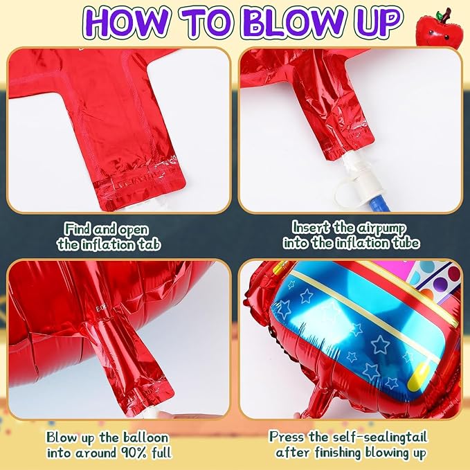 7 Pcs Back to School Balloons, School Bus Balloon, Colorful Schoolbag Pencil - Image 8