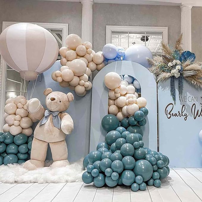 PartyWoo Slate Blue Balloons 50pcs Dusty Blue Boho Neutral Color | 12 Inch - Image 7