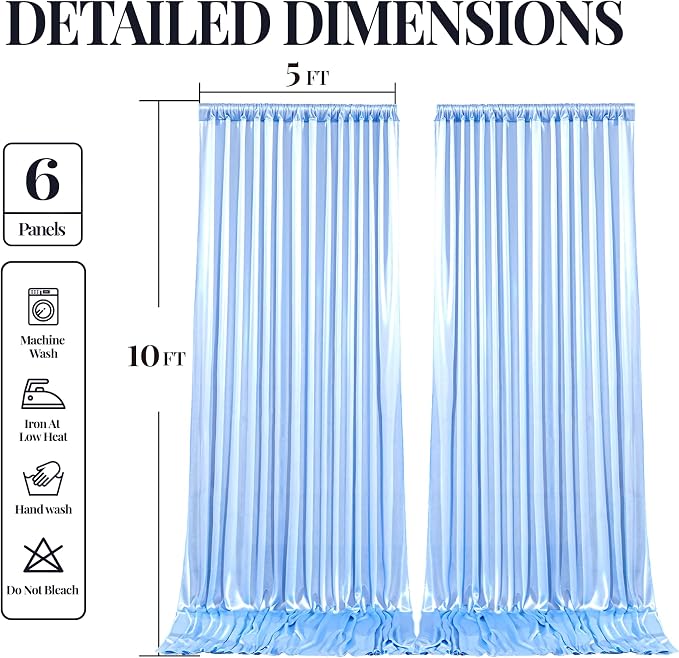 30x10ft Blue Glitter Backdrop Curtain - Image 9