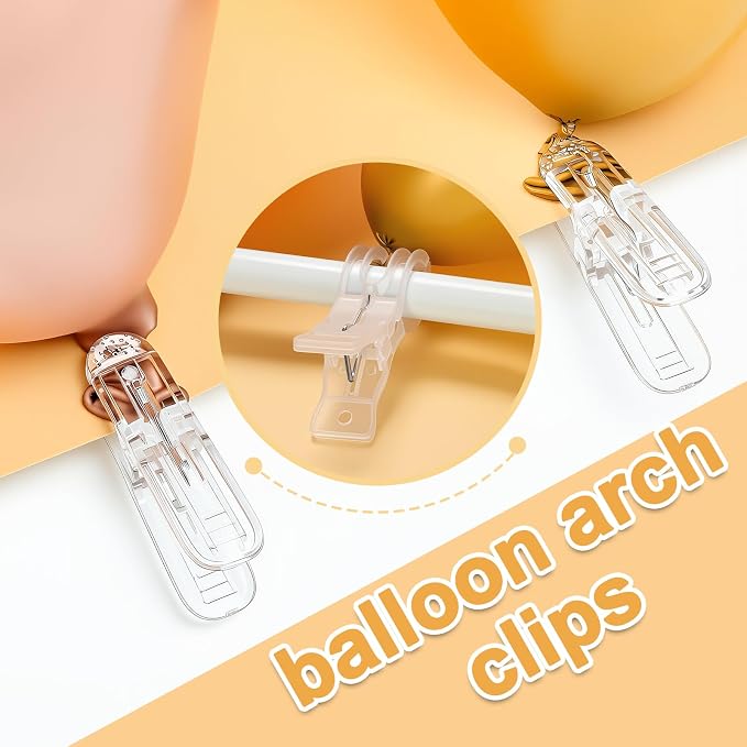 Balloon Arch Clips, 20 Pack 3.5 Inch Transparent Plastic Clips - Image 6