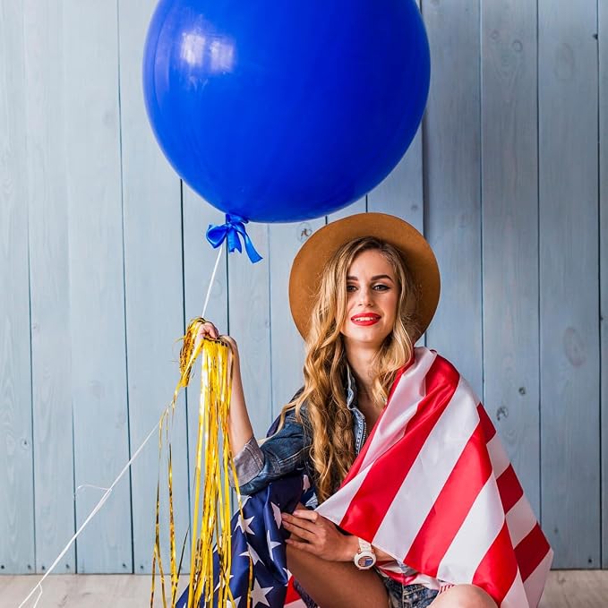 Blue Balloons Blue Party Decorations 10 Pack 36 inch Round Royal Blue Balloons - Image 7
