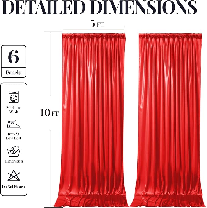 30x10ft Red Glitter Backdrop Curtain - Image 9