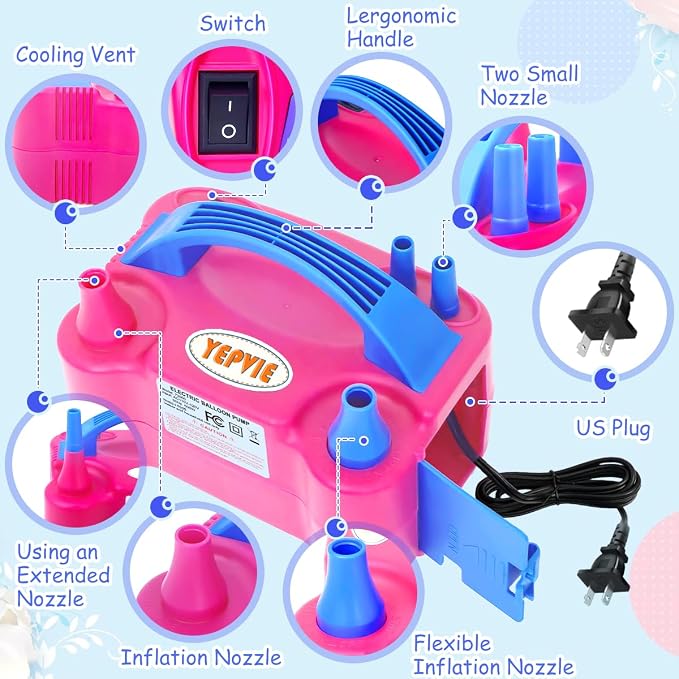 Balloon Pump Electric, 600W Professional Balloon Inflator - Image 8