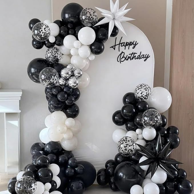 Black and White Balloons Arch Kit - Image 8