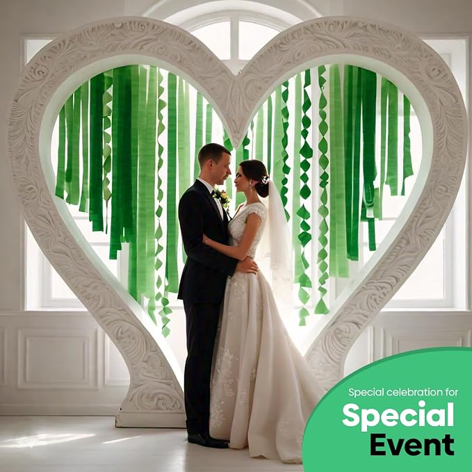 4 Green Crepe Paper Streamers, 328ft Pack of Party Decorations | Each roll is - Image 7
