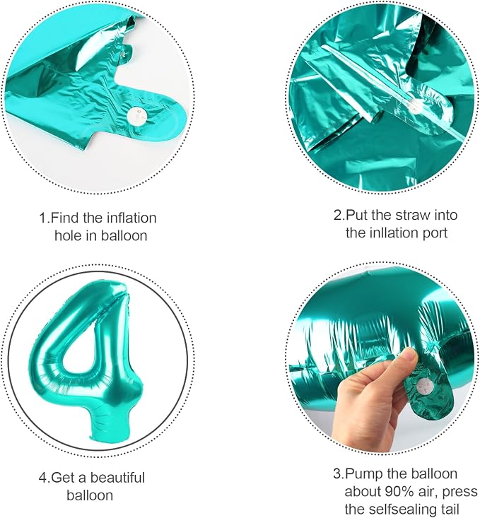 Happy Birthday Balloon 40 Inch Blue-Green 3 Balloon - Image 6