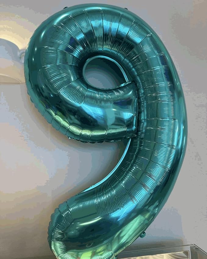 5 Balloon - Teal Birthday Number Balloons, 40 Inch Decorations Men Women | Teal - Image 9