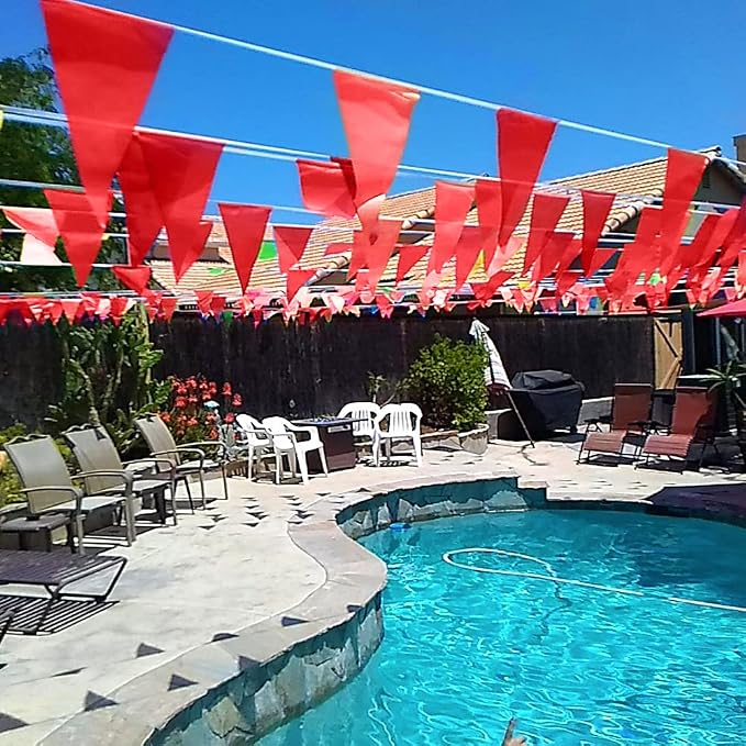 Novelty Place 36 Feet Solid Red Pennant Banner - Image 7