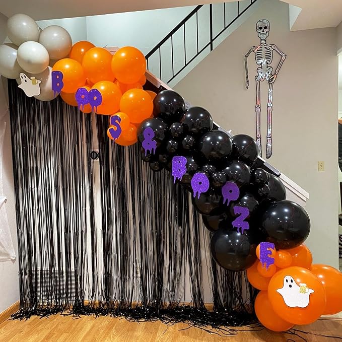 Black and Orange Balloon Arch Kit, 18 12 10 5 Inch Different Size Balloons - Image 6