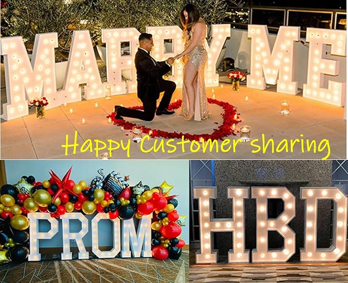 4FT Marquee Light Up Letters, Large Marquee Letters, Mosaic Balloon Frame - Image 8