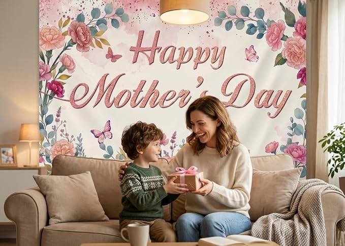Custom Mother's Day Backdrops Banner, Personalized Flower Happy Mothers Day - Image 7