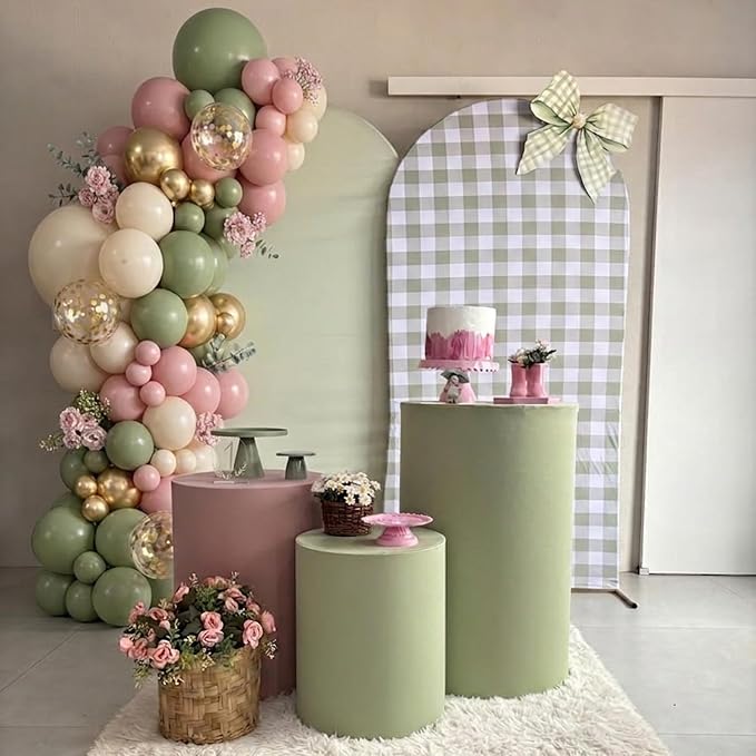 Sage Green and Pink Balloons Arch Kit - Image 7