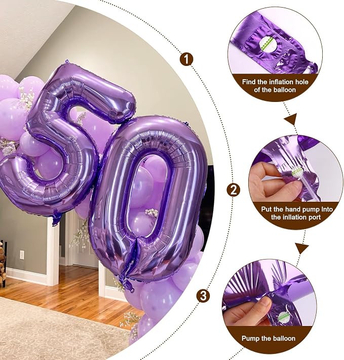 Number Balloons Purple 6 Balloon 40 inch - Image 6