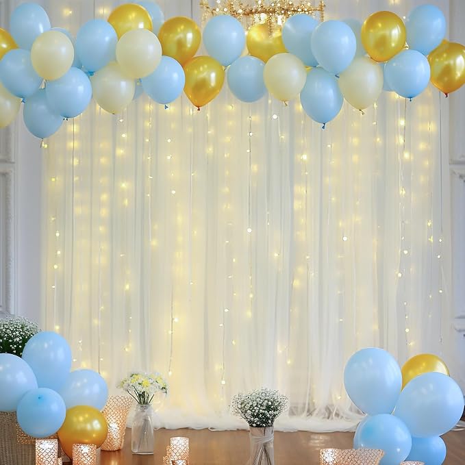 30x10ft Ivory Tulle Backdrop Curtain - Image 8