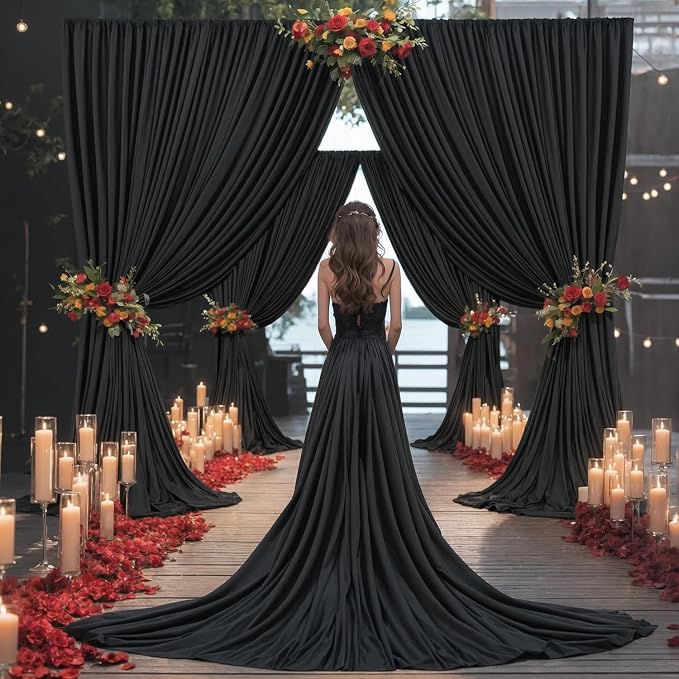 20×14ft Wrinkle Free Black Backdrop Curtain - Image 9