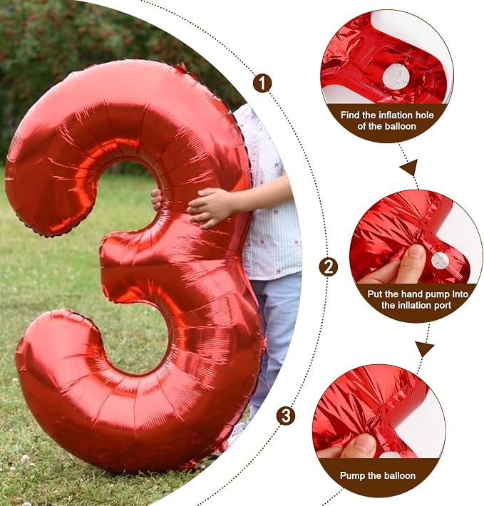 8 Balloon 40 inch Red Number Balloons - Image 6