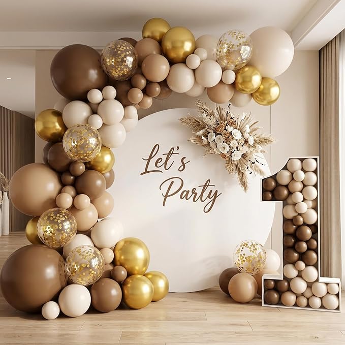 RUBFAC Brown Balloon Garland Arch Kit 129pcs Different Sizes | Latex Balloons - Image 7