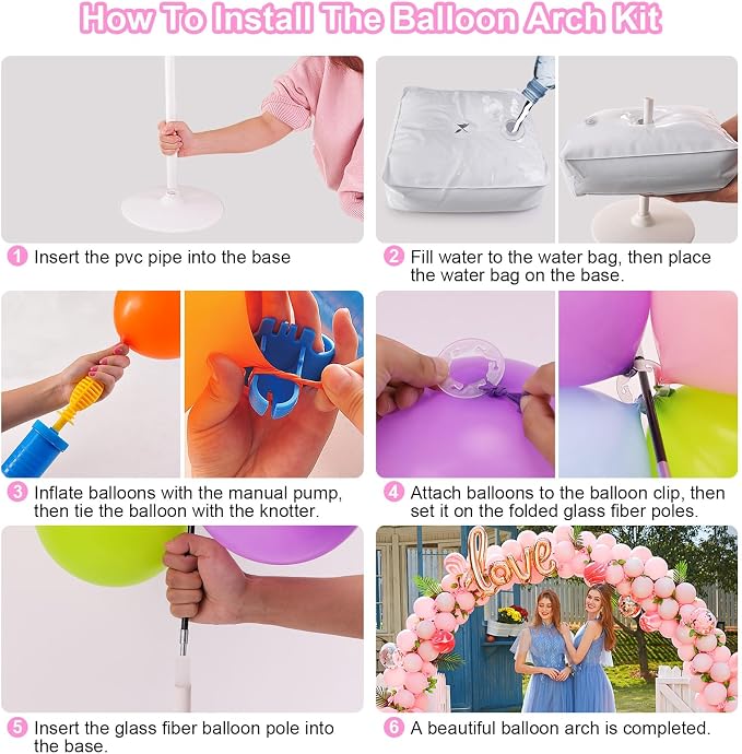 Chamvis Balloon Arch Kit and Electric Balloon Pump, 7.4ft Balloon Arch Stand - Image 7